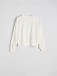 Bluza regular z bawełną - złamana biel. Bluzy Reserved, l, bez wzorów, z bawełny, bez kaptura. W wyprzedaży za 59.99 zł.