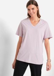 Długi T-shirt (5 szt.). Czerwone t-shirty bonprix, bez wzorów, bez kołnierzyka, bez ramiączek. Za 147.99 zł.