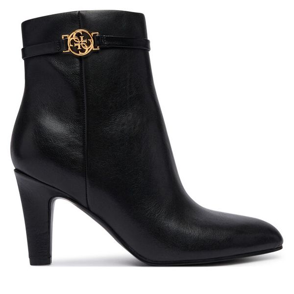 Botki Guess. Czarne botki Guess, z aplikacjami, bez obcasa, na słupku, bez zapięcia. Za 764.99 zł.
