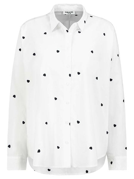 Sublevel Bluzka w kolorze biało-czarnym rozmiar: XL. Białe bluzki Sublevel, xl, bez wzorów, z bawełny, bez kołnierzyka, bez ramiączek. Za 87.40 zł.