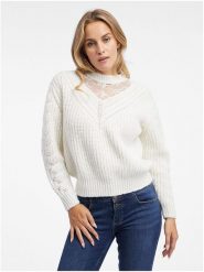 Orsay Sweter w kolorze białym rozmiar: S. Białe swetry Orsay, s, bez wzorów, z bawełny, bez ramiączek. Za 74.81 zł.