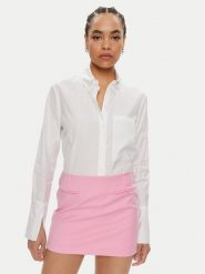 Patrizia Pepe Koszula 8C0722/A4XB-W103 Biały Regular Fit. Białe koszule Patrizia Pepe, bez wzorów, z bawełny, bez kołnierzyka, bez ramiączek. Za 499.99 zł.