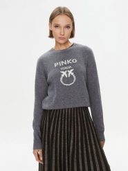 Pinko Sweter Burgos 100414 Y7Z4 Szary Regular Fit. Szare swetry Pinko, xl, bez wzorów, z wełny, bez ramiączek. Za 539.99 zł.