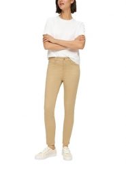 S.Oliver Spodnie - Skinny fit - w kolorze beżowym rozmiar: 42. Brązowe spodnie materiałowe S.Oliver, s, bez wzorów, z materiału. Za 130.99 zł.