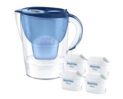 Dzbanek filtrujący Brita Marella+4wkłady MaxtraProPP (2,4l; niebieski). Dzbanki filtrujące Brita. Za 148.99 zł.