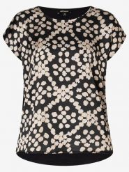 More & More Koszulka w kolorze czarno-beżowym rozmiar: 42. Brązowe bluzki More & More, s, bez wzorów, z wiskozy, klasyczne, bez kołnierzyka, bez ramiączek. Za 92.21 zł.