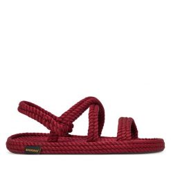 Sandały Bohonomad. Czerwone sandały Bohonomad, bez wzorów, bez obcasa, na płaskiej podeszwie, bez zapięcia. Za 259.99 zł.