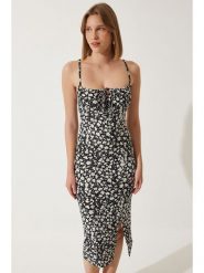 Happiness Istanbul Sukienka w kolorze czarno-białym rozmiar: 38. Czarne sukienki Happiness Istanbul, bez wzorów, bez kołnierzyka, bez ramiączek, midi. Za 86.99 zł.