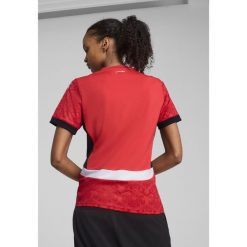 Damska koszulka domowa Egipt 2025 PUMA Red Black. Czarne bluzki Puma, m, bez wzorów, sportowe, bez kołnierzyka, bez ramiączek. Za 419.00 zł.