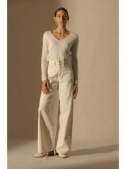 Perfect Cashmere Kaszmirowy sweter w kolorze kremowym rozmiar: XXL. Brązowe swetry Perfect Cashmere, xxl, bez wzorów, z kaszmiru, bez ramiączek. Za 326.99 zł.