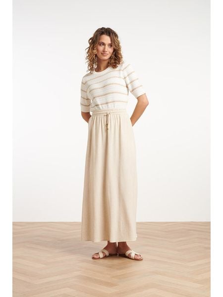 Smashed Lemon Sweter w kolorze beżowo-kremowym rozmiar: XL. Brązowe swetry Smashed Lemon, xl, bez wzorów, z bawełny, bez ramiączek. Za 113.95 zł.