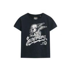 Dopasowana koszulka z fantazyjną grafiką dla kobiet Superdry Poster. Czarne bluzki Superdry, bez wzorów, bez kołnierzyka, bez ramiączek. Za 143.50 zł.