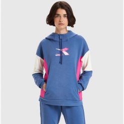 Bluza damska DIADORA L.HOODIE LUSH. Niebieskie bluzy Diadora, l, bez wzorów, bez kaptura. Za 89.99 zł.