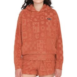 Bluza sportowa damska Volcom Sunny Wild Terry. Brązowe bluzy Volcom, s, bez wzorów, z bawełny, bez kaptura. W wyprzedaży za 335.30 zł.