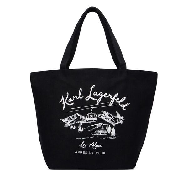 Torebka KARL LAGERFELD. Czarne shopper KARL LAGERFELD, bez wzorów, bez dodatków. Za 389.99 zł.