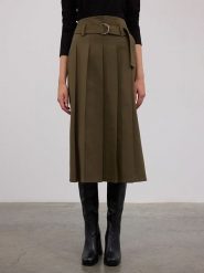 BGN Spódnica w kolorze oliwkowym rozmiar: 36. Brązowe spódnice BGN, na co dzień, bez wzorów, z tkaniny, midi, proste. Za 149.31 zł.