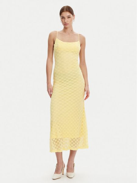 Bardot Sukienka koktajlowa 57998DB1 Żółty Regular Fit. Żółte sukienki Bardot, bez wzorów, z syntetyku, wizytowe, bez kołnierzyka, bez ramiączek. Za 259.99 zł.
