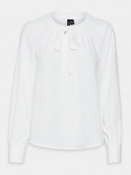 Vero Moda Curve Bluzka Alva 10301890 Biały Regular Fit. Białe bluzki Vero Moda Curve, bez wzorów, z syntetyku, bez kołnierzyka, bez ramiączek. Za 79.99 zł.