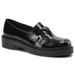 Czarne Mokasyny Lamanti Damskie Modne Buty. Czarne mokasyny Lamanti, z aplikacjami, z jeansu, bez obcasa. Za 289.00 zł.