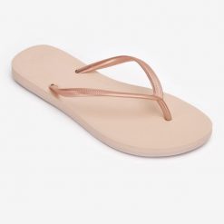 Japonki damskie Olaian 500. Brązowe klapki OLAIAN, bez wzorów, bez obcasa. Za 54.99 zł.