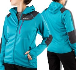 Bluza turystyczna damska Viking Yosemite Lady trekkingowa rozpinana z kapturem. Niebieskie bluzy Viking, l, bez wzorów, z materiału, z kapturem. Za 249.00 zł.