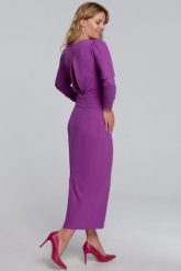 Elegancka ołówkowa sukienka z odkrytymi plecami fuksja. Czerwone sukienki Makover, na imprezę, xxl, bez wzorów, z elastanu, eleganckie, bez kołnierzyka, bez ramiączek, maxi, dopasowane. Za 449.00 zł.