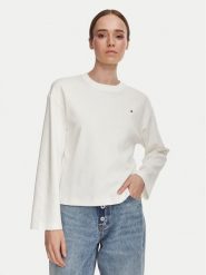 Tommy Hilfiger Bluzka WW0WW51740 Biały Relaxed Fit. Białe bluzki TOMMY HILFIGER, m, bez wzorów, z bawełny, bez kołnierzyka, bez ramiączek. Za 289.99 zł.