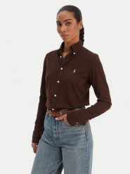 Polo Ralph Lauren Koszula 211924258501 Beżowy Slim Fit. Brązowe koszule Polo Ralph Lauren, xxs, bez wzorów, z bawełny, bez kołnierzyka, bez ramiączek. Za 729.99 zł.