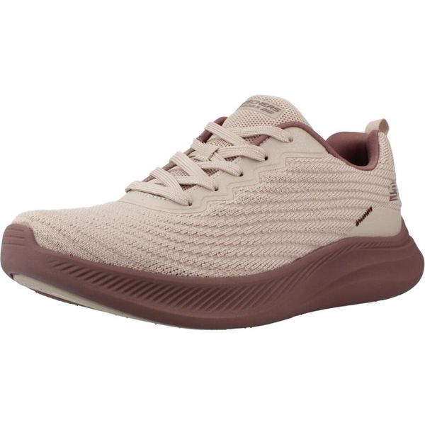 Buty SKECHERS BOBS FLEXMELLOW Brązowy. Brązowe obuwie sportowe Skechers, z materiału, trekkingowe. Za 247.99 zł.