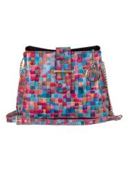 Mia Tomazzi Skórzana torebka "Cipria" ze wzorem - 21 x 17 x 10 cm rozmiar: onesize. Torby na ramię Mia Tomazzi, bez wzorów, z materiału, na ramię, bez dodatków. Za 260.99 zł.