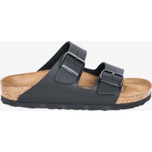 Birkenstock - Klapki Arizona. Czarne klapki Birkenstock, bez wzorów, z materiału, z okrągłym noskiem, bez obcasa. W wyprzedaży za 219.90 zł.