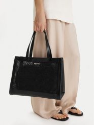 Nine West Torebka CEO-Wall Street Glow-KY319 Czarny. Czarne torebki klasyczne Nine West, bez wzorów, z materiału, bez dodatków. Za 289.99 zł.