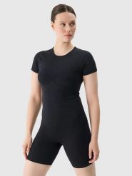4F Koszulka sportowa w kolorze czarnym rozmiar: M/L. Czarne koszulki sportowe 4f, bez wzorów, z materiału, bez ramiączek, outdoorowe. Za 48.28 zł.