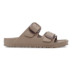 Klapki damskie BIRKENSTOCK Arizona Big Buckle EVA Gray Taupe. Brązowe klapki Birkenstock, bez wzorów, z materiału, bez obcasa. Za 239.99 zł.