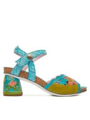 Laura Vita Sandały Framboiseo 34 Turkusowy. Niebieskie sandały Laura Vita, bez wzorów, ze skóry, bez obcasa, na słupku, bez zapięcia. Za 429.99 zł.