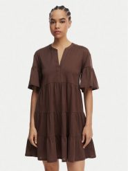 Weekend Max Mara Sukienka codzienna Saggina 2615621042 Brązowy ciemny Regular Fit. Brązowe sukienki Weekend Max Mara, na co dzień, xxl, bez wzorów, z bawełny, bez kołnierzyka, bez ramiączek, proste. Za 889.99 zł.