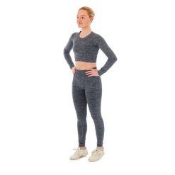 Damski zestaw sportowy Xtreme - legginsy sportowe + sportowy Croptop - Antracyt. Szare legginsy XTREME SOCKSWEAR, l, bez wzorów. Za 186.99 zł.