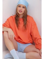 Trend Alacati Bluza w kolorze pomarańczowym rozmiar: M. Pomarańczowe bluzy Trend Alacati, m, bez wzorów, bez kaptura. Za 74.28 zł.