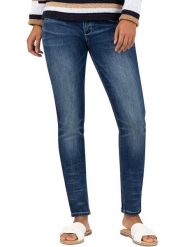 Timezone Dżinsy "Enya" - Slim fit - w kolorze granatowym rozmiar: W32/L32. Niebieskie jeansy Timezone, l, z aplikacjami. Za 110.04 zł.