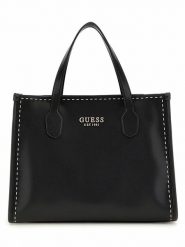 Guess Torebka w kolorze czarnym - 25 x 33 x 12 cm rozmiar: onesize. Czarne torby na ramię Guess, z aplikacjami, z materiału, przez ramię, bez dodatków. Za 460.12 zł.