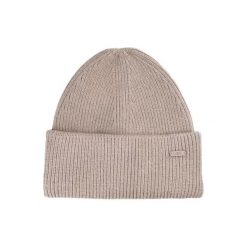 Damska czapka zimowa beanie. Brązowe czapki 4f, bez wzorów, z dzianiny. Za 83.99 zł.