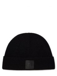 HUGO czapka z dzianiny - Sential Kobiety wełna ze strzyży czarny, ONE SIZE. Czarne czapki Hugo, bez wzorów, z dzianiny. Za 179.95 zł.