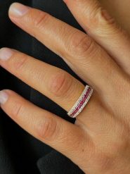 OR Carats Złoty pierścionek z diamentami i kamieniami szlachetnymi rozmiar: 50. Czerwone pierścionki OR Carats, z diamentem, złote. Za 2,283.99 zł.