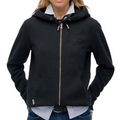 Damska bluza z kapturem zapinana na zamek Superdry Essential Logo Hb. Niebieskie bluzy Superdry, m, bez wzorów, z bawełny, z kapturem. Za 332.05 zł.