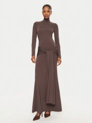 BARDOT Sukienka wieczorowa 59467DB Brązowy Slim Fit. Brązowe sukienki Bardot, bez wzorów, z syntetyku, wizytowe, bez kołnierzyka, bez ramiączek. Za 459.99 zł.