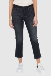 7 FOR ALL MANKIND Czarne jeansy damskie z lekko poszarpanymi nogawkami THE STRAIGHT CROP SLIM ILLUSION SAVAGE. Czarne jeansy 7 for all mankind, s, bez wzorów. W wyprzedaży za 480.00 zł.