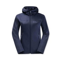 Bluza turystyczna damska Jack Wolfskin Hirschberg. Niebieskie bluzy Jack Wolfskin, m, bez wzorów, z poliesteru, bez kaptura. Za 419.00 zł.