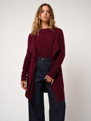 AUTHENTIC CASHMERE Kaszmirowy kardigan "Chésery" w kolorze bordowym rozmiar: S. Czerwone kardigany AUTHENTIC CASHMERE, s, bez wzorów, z kaszmiru. Za 459.04 zł.