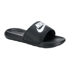 Klapki damskie Nike Victori One Slide. Czarne klapki Nike, bez wzorów, bez obcasa. Za 149.99 zł.