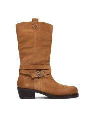 Liu Jo Kozaki Roxy 05 SA6149 PX002 Brązowy. Brązowe kozaki Liu Jo, ze skóry, bez obcasa, na słupku, bez zapięcia. Za 1,069.00 zł.